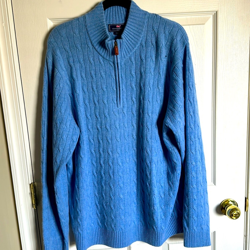 Vineyard vines cashmere quarter zip sweater